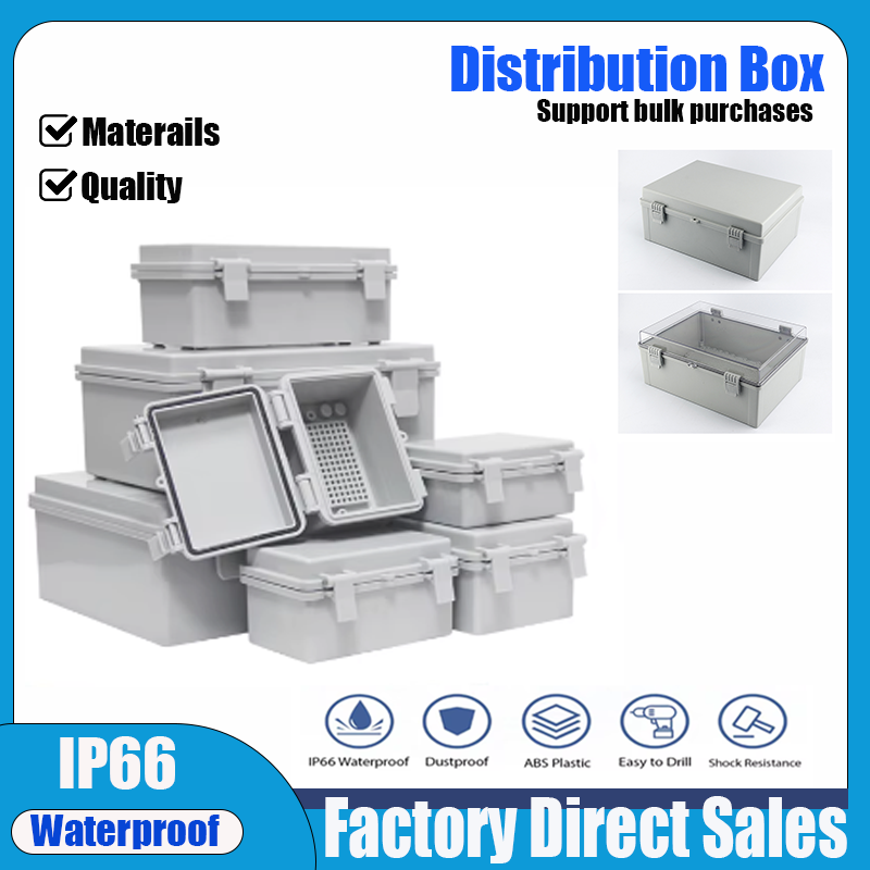 Outdoor Power Outlet Box - IP66 Gray/Transparent Electronic Box Instrument Hinge