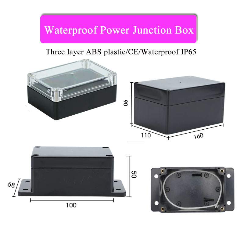 Outdoor Power Outlet Box - ABS Plastic Black Triple Waterproof Box