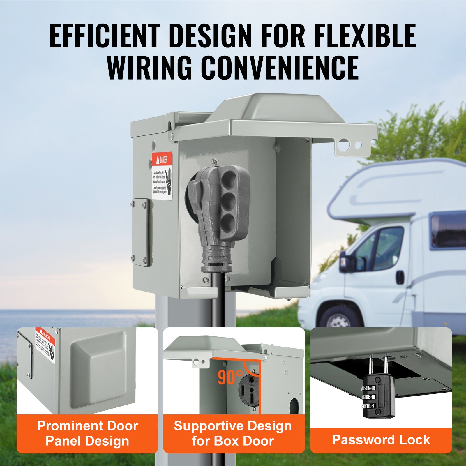 50 Amp RV Power Outlet Box, 12 – Outdoor Power Receptacle Box recenzja i cena