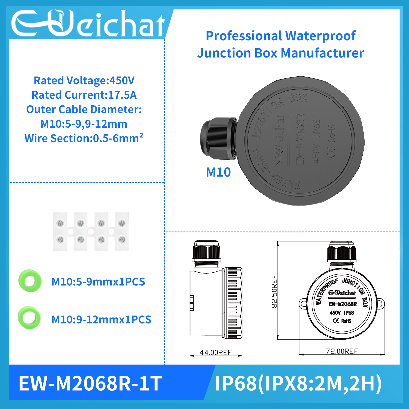 EW-M2068 IP68 Waterproof Junct – Outdoor Power Outlet Box recenzja i cena