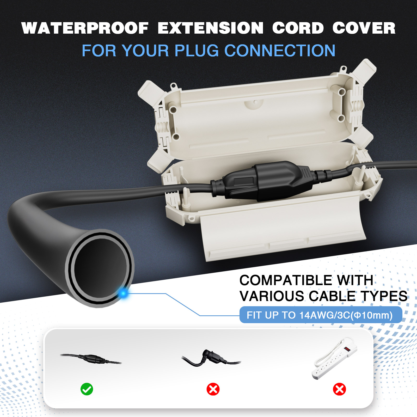 2 Pack Waterproof Outdoor Conn – Extension Cord Outdoor recenzja i cena