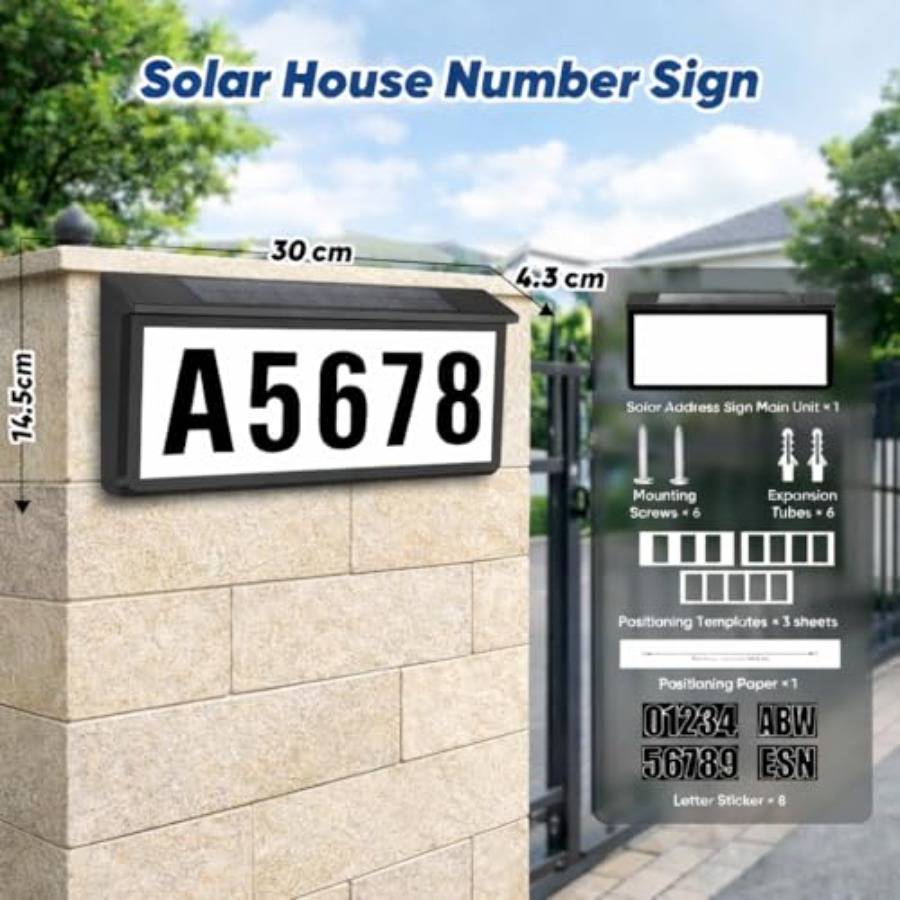 Solar Address Sign with Dual C – Outdoor Power Number recenzja i cena