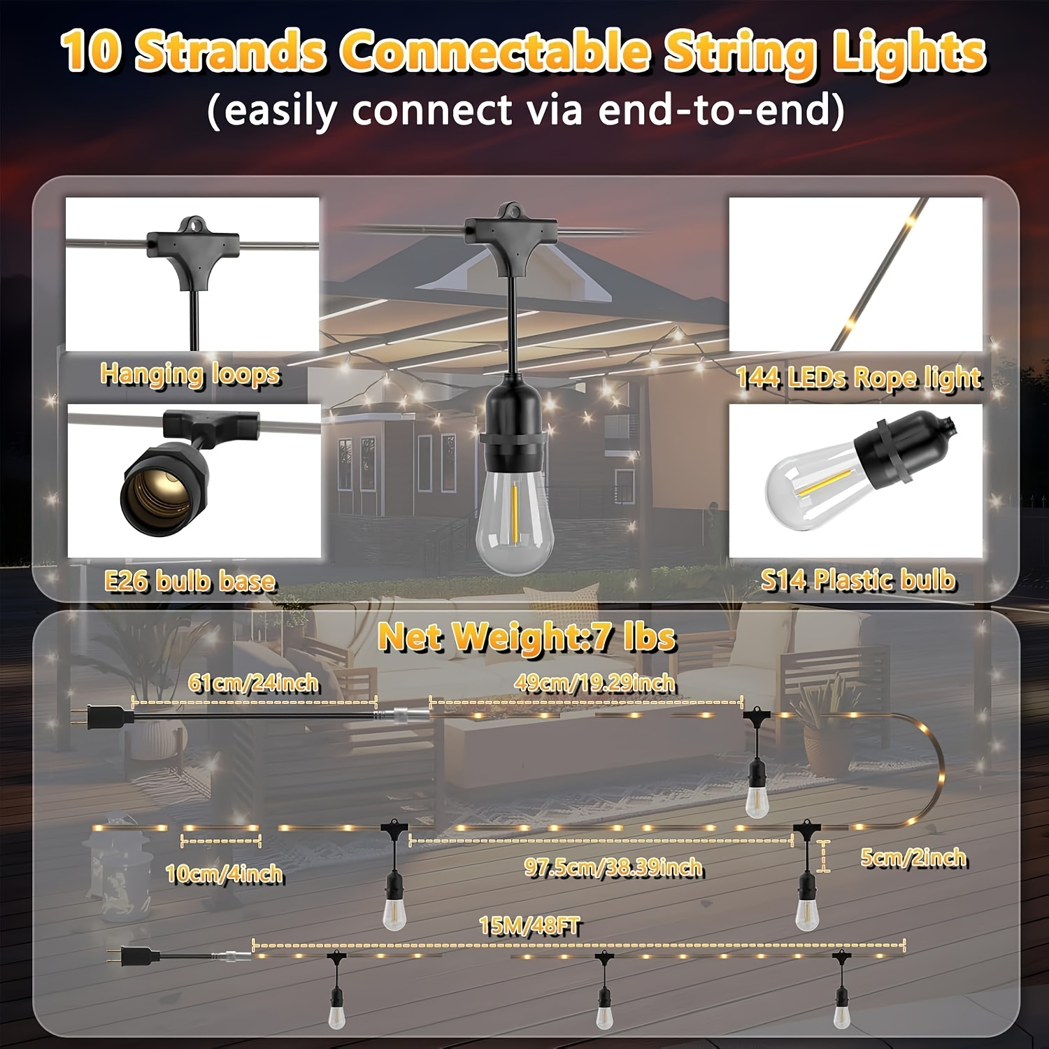 BEATINEON Outdoor String Light – Outdoor Power Vac recenzja i cena