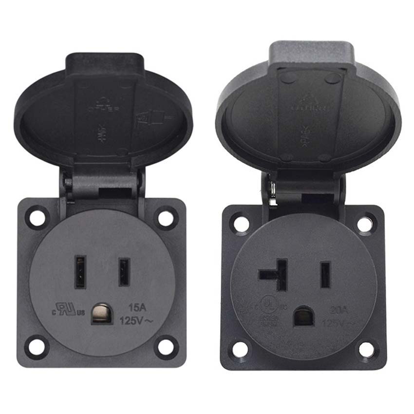 Black 125V 15A 20A IP44 CE Ame – Outdoor Power Receptacle recenzja i cena