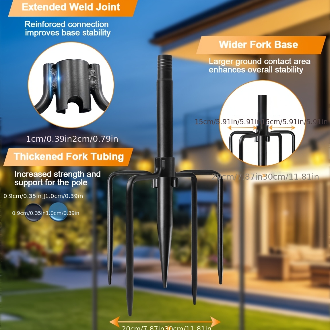 Pack of Four Sturdy Metal Pole – Outdoor Power Vac recenzja i cena