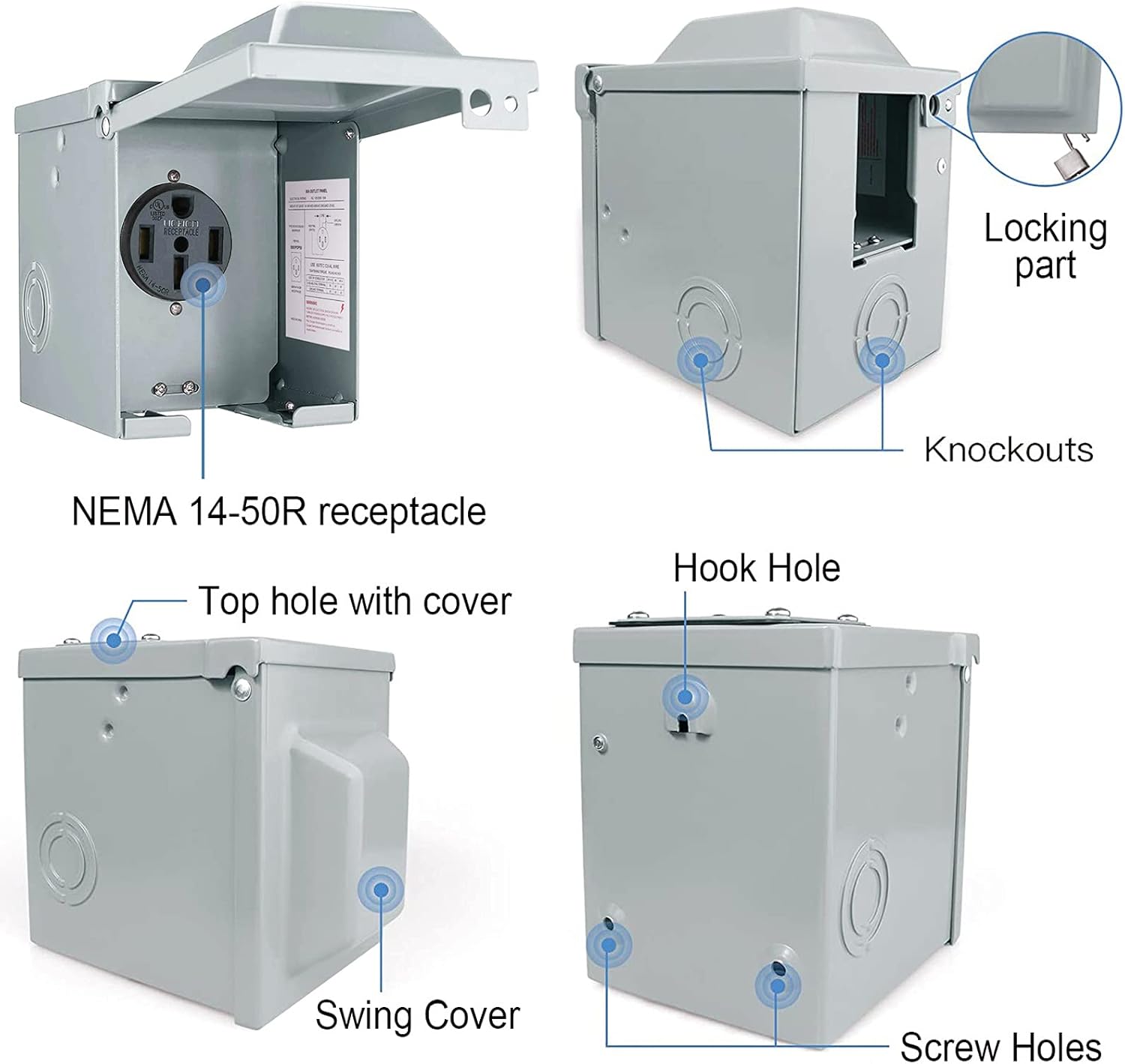 30/50 Amp 125/250 Volt RV Powe – Outdoor Power Receptacle Box recenzja i cena